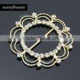 Wholesale Fashion Gold Rhinestone Ribbon Buckle for Wedding Decoration thumbnail-1