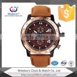 chronograph watch men 3atm waterproof genuine leather quartz watch
