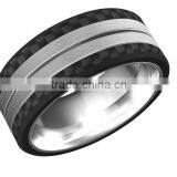 Best Selling 8mm Womens Rings Rose Gold Plating High Polish Wedding Rings Band Carbon Fiber Titanium Band Ring thumbnail-5