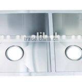 Undermount Stainless Steel Double Bowl Kitchen Sink 7643C thumbnail-1