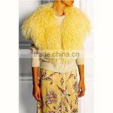 Top Quality Curly Tibetan Lamb Fur Collar for Women's Garment Accessories