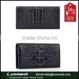 Fashion factory wholesale wallet for man retro genuine crocodile leather men long wallet, men's clucth bag with multi-card bits