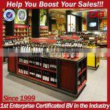 Delicate Transparent Tempered Glass Wood Table Display for Wine thumbnail-1