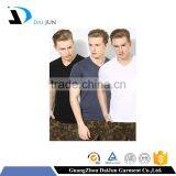 Latest Design Comfortable Loose Men Cotton White v Neck Printed t Shirt thumbnail-1