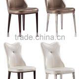 Concaved Headrest Dinning Chair With White Glossy PU Covering and Iron Legs thumbnail-6