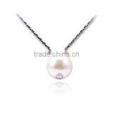 Latest Beautiful Wholesale Silver Chain Big Pearl Classical Style Elegant Necklace thumbnail-3