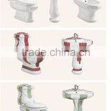 Hot Sale Bathroom Ceramic Decorated Sanitary Ware Suite D8008 thumbnail-2