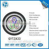 GYTZA33 Metallic Strength Member Layer Filling Loose Tube Single Steel Wire PE Outer Sheath Flame-retardant Fiber Optic Cable thumbnail-1