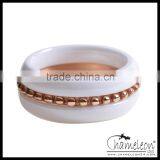 Chameleon Wholesale Jewelry Ceramic Steel Combination Stacked Ring Set thumbnail-6