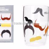2016 Good Quality and Beautiful Design Silicone Mustache Suction Wine Glass Ring Markers thumbnail-3