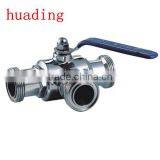 Brass Ball Valve , 3 Way Ball Valve With Female Thread , Hygienic Step Valve Gate thumbnail-1