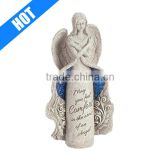customized handmade decorative polyresin angel figurines with light