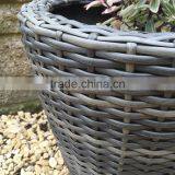 Decoration Flower Pot Waterproof Resin Wicker Woven Garden Planter thumbnail-4