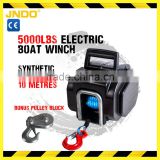 12V 5000LBS/2268KGS Synthetic Rope Electric Winch