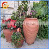 Ceramic Type Material Round Red Terra Cotta Garden Flower Pot thumbnail-1