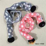 Fashion Fluffy Knitted Hat Scarf With Embroidery Logo thumbnail-3