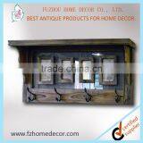 Antique Decorative Wooden Wall Shlef With Double-glass and Hooks thumbnail-1