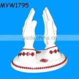 Very Unique Hand Shaped Prayer Restaurant Ceramic Paper Porcelain Napkin Holder thumbnail-1