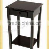 Square Wooden Console Table With Drawer and Shelf thumbnail-1