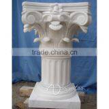 White Square Natural Stone Pedestal Columns Interior Decoration