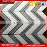 Popular Chevron Shaped Mixed Color Marble Stone Polished Mosaic Tiles thumbnail-1