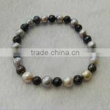 Hot Selling 3-4mm White and 8-9mm Black Freshwater Pearl Bracelet thumbnail-1