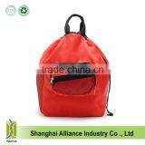 Promotion Shopping 210D Polyester Drawstring Bag With Side Mesh Pocket