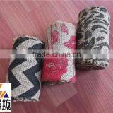 Jute Upholstery Burlap 5'' Wide 10 Yards Long Nature With Printing thumbnail-1