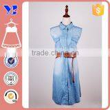 Demin Fabric One Piece Wear With Botton CF Clousure Washed Denim Dress thumbnail-1