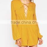 2015 China Factory OEM ODM Fashionable Customized Romper With Lace up Front thumbnail-3