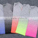 Custom Women Seamless Nylon Yoga T Shirt thumbnail-6