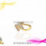 CZ Studded 14kt Gold Plated Ring thumbnail-1