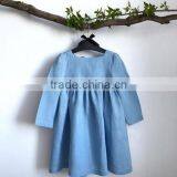 Little Girls Summer Linen Long Sleeves Girl Clothing Design Baby Clothes Dresses thumbnail-3