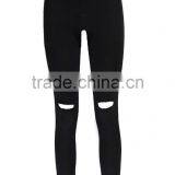 2016 Fashion Skinny Jeans Knee Ripped Denim Jeans for Ladies Wholesale thumbnail-3