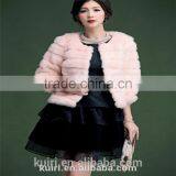 Ladies Keep Warm Winter and Autumn Short Thicken Woman Rabbit Fur Coat Lady Faux Fur Pure Collar Jackets thumbnail-1