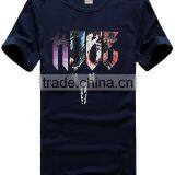 New Design Comfortable Short Sleeve Organic Cotton Casual T Shirt Heat Transfer Tees thumbnail-2