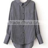 Runwaylover EY2377B New Style 2017 Ladies Fashion Loose Stripe Blouse thumbnail-5