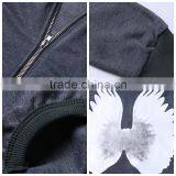 Small Quantity Workable Gray Contrast Wings Print Zip Up Hoodie for Women thumbnail-3