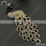 Fashion Rhinestone Brooches Peafowl Design Crystal AB Golden Color for Clothing thumbnail-1