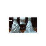 Ivory Color Ball Gown Strapless Real Sample Wedding Dresses with Trains