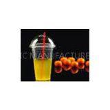 Tall Plastic PET Disposable Juice Cups For Beverage 20oz 9.8x14cm