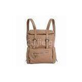 Brown Sport Ladies Canvas Backpack For Autumn / Winter Hiking Daypack