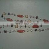 Pink Glass Beads and Crystal Glass Beads Long Necklace thumbnail-1