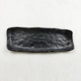 Rustic Melamine Rectangle shape Sushi Plate Stone-like black color