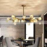 Modern Beautiful Home Decor E27 White Crystal Ceiling Pendant Light With Gold Frame thumbnail-1