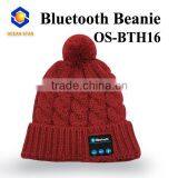 Plain Warm Knitted Bluetooth Beanie Hat With Ball thumbnail-1