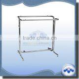 Metal Chrome Double Bars Portable Garment Rack