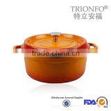 Trionfo Orange Pot Pre-seasoned Cast Iron Cookware Enameled Casserole Hot Pot