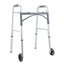 Rollator Walker Arc Shape Dual Button Folding Walker with 2 Wheels