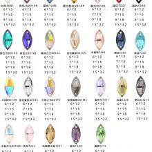 Sew on flat back rhinestones in glass crsytals oval shape